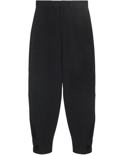 Loewe X Paula's Ibiza Linen-blend Tapered Cargo Trousers - Black
