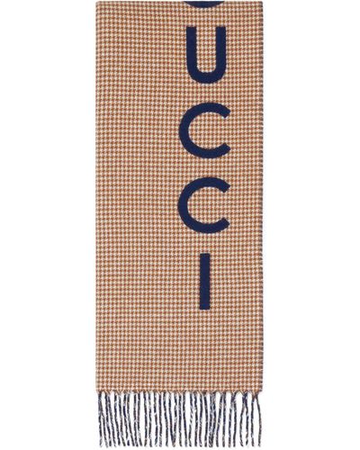 Gucci Cashmere Logo Scarf - Natural