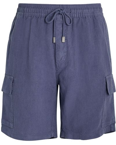 Vilebrequin Linen Cargo Shorts - Blue