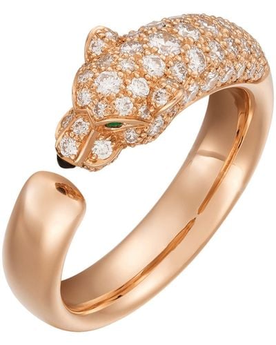 Cartier Rose Gold And Diamond Panthère De Ring - White