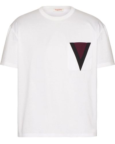 Valentino Garavani Cotton V-pocket T-shirt - White
