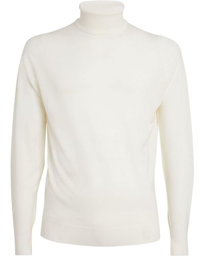 John Smedley Merino Wool Rollneck Cherwell Sweater - White