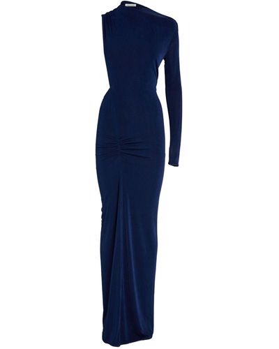 Anna October Asymmetric-neck Shaya Dress - Blue