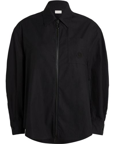 Moncler Cotton Zip-up Overshirt - Black