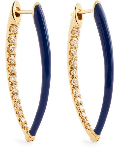 Melissa Kaye Yellow Gold And Diamond Cristina Earrings - Blue