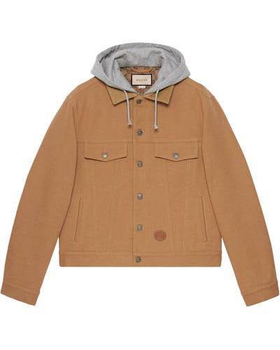 Gucci Hooded Denim Jacket - Natural