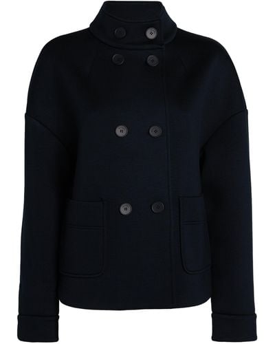 MAX&Co. Jersey Double-breasted Jacket - Blue