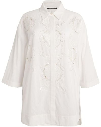 Marina Rinaldi Cotton Embroidered Shirt - White