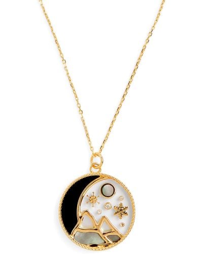 L'Atelier Nawbar Yellow Gold And White Diamond Cosmic Love Winter Pendant Necklace