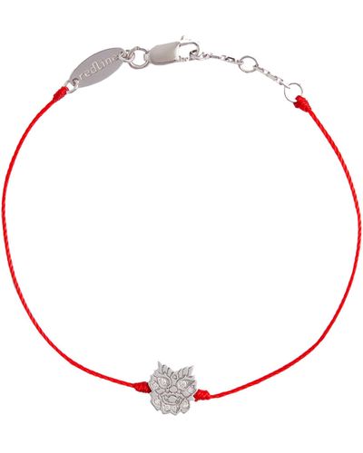 RedLine White Gold And Diamond Lucky Dragon Bracelet - Red