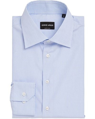 Giorgio Armani Cotton Formal Shirt - Blue