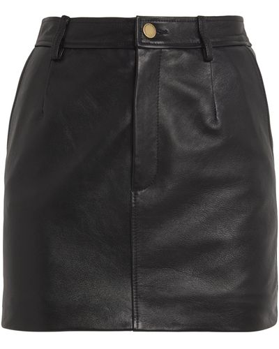 Alessandra Rich Leather Mini Skirt - Black