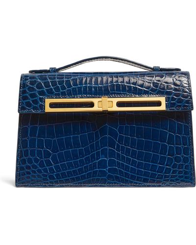 llora Mini Crocodile Emma Top-handle Bag - Blue