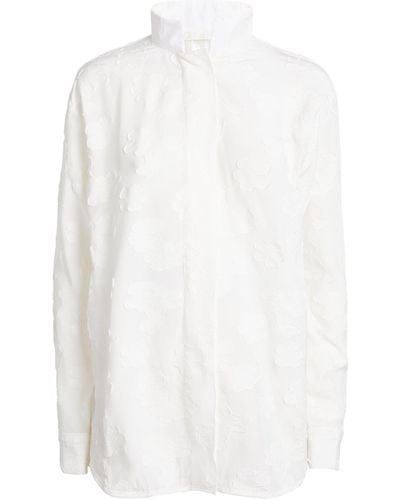 D'Estree Robert Flower Veil Shirt - White