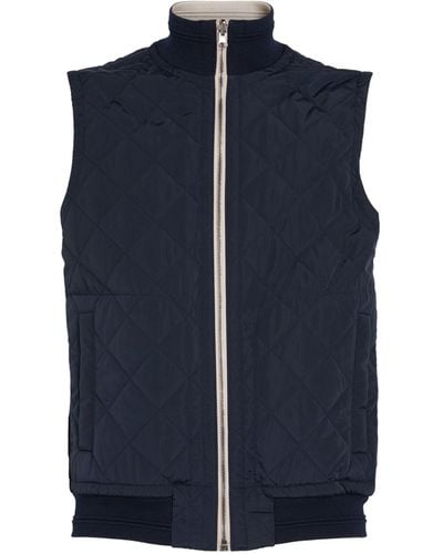 Pal Zileri Quilted Reversible Gilet - Blue