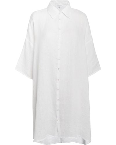 Eskandar Linen Dropped-shoulder Shirt - White