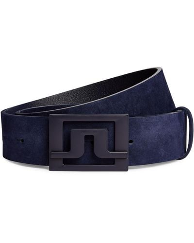 J.Lindeberg Leather Slater Belt - Blue