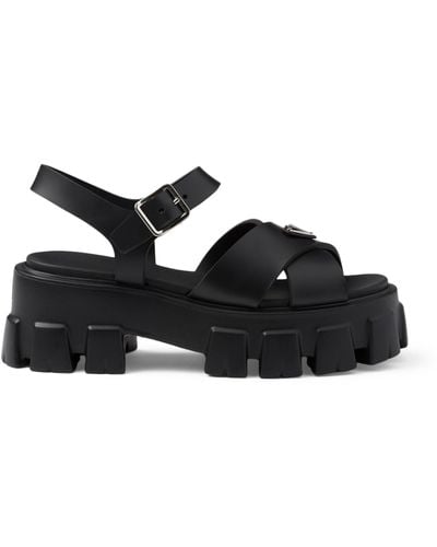Prada Rubber Monolith Sandals 55 - Black