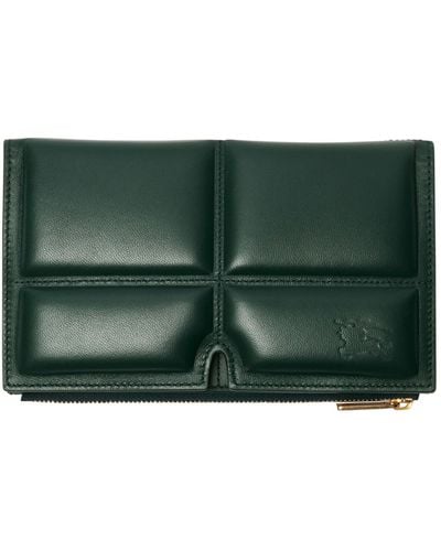 Burberry Large Leather Snip Wallet - Green