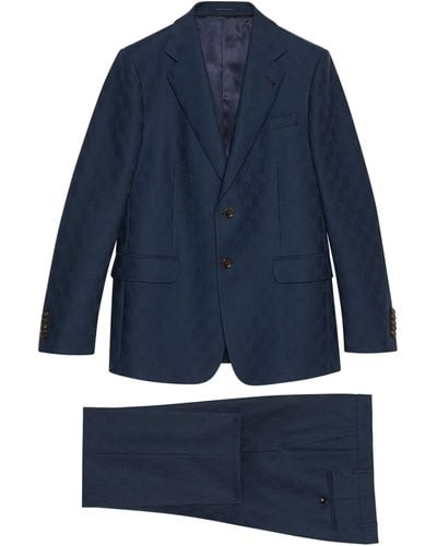 Gucci Wool Gg 2-piece Suit - Blue