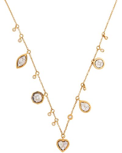 Nadine Aysoy Yellow Gold And Diamond Catena Illusion Necklace - Metallic