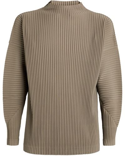Homme Plissé Issey Miyake Pleated High-neck T-shirt - Brown
