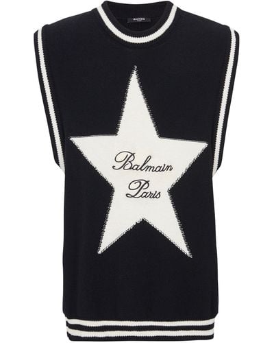 Balmain Sleveless Knitwear - Black