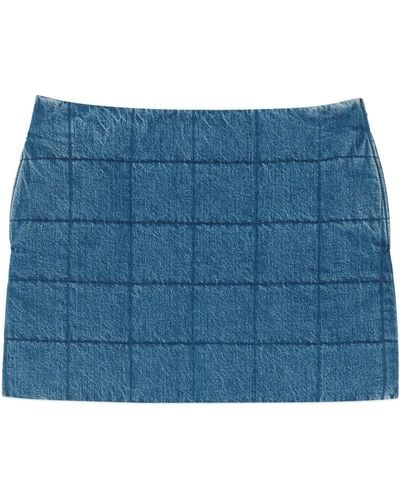 Gucci Quilted Denim Mini Skirt - Blue