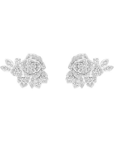 Piaget White Gold And Diamond Rose Earrings