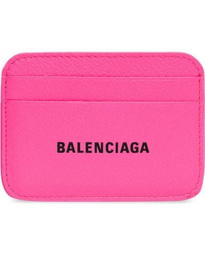 Balenciaga Leather Card Holder - Pink