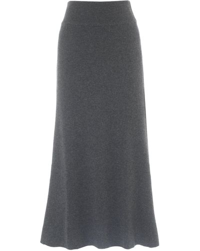 Cashmere In Love River Knit Skirt - Grey