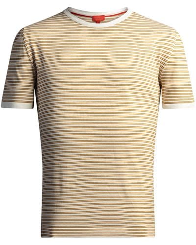 Isaia Cotton Striped T-shirt - Natural