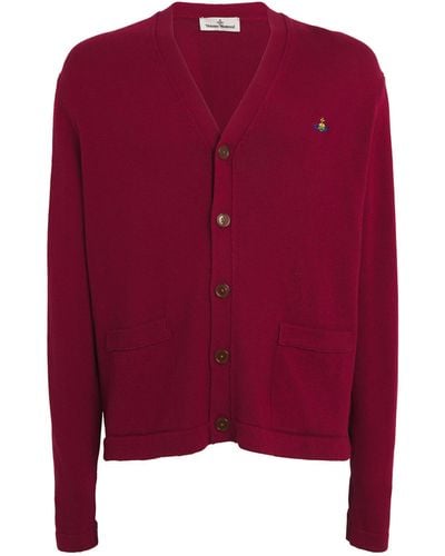 Vivienne Westwood Cotton-cashmere Mini Orb Cardigan - Red