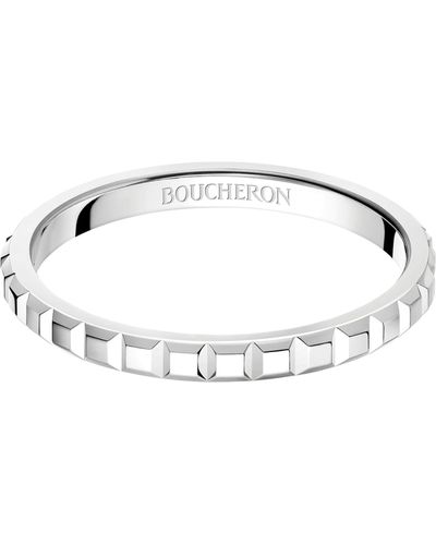 Boucheron Mini Platinum Clou De Paris Wedding Band - Multicolour