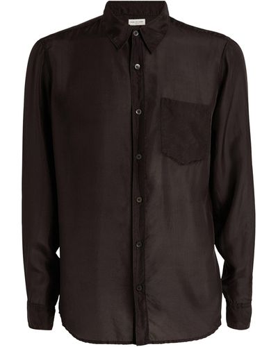 Dries Van Noten Silk Corbino Shirt - Black