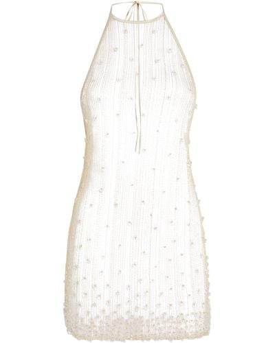 Kiki de Montparnasse Silk Forget Me Not Slip Dress - White