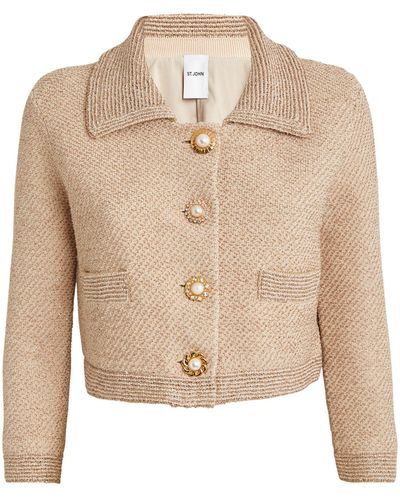 St. John Cropped Cardigan - Natural