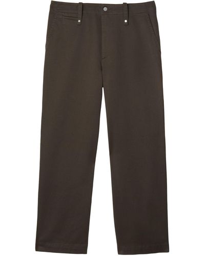 Burberry Cotton Relaxed Trousers - Grey