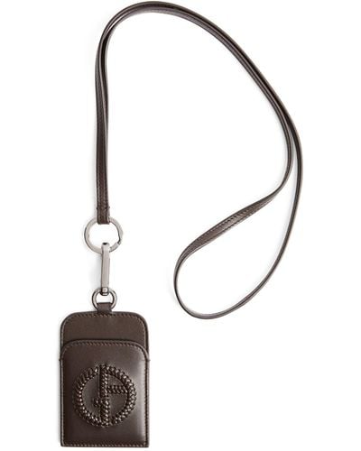 Giorgio Armani Leather Logo Badge Holder - White