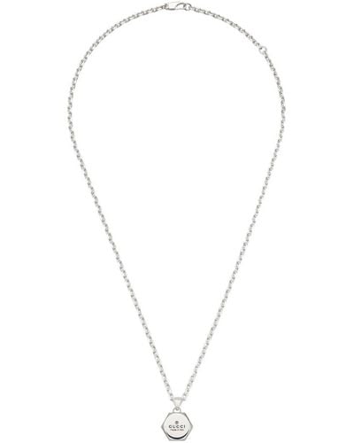 Gucci Sterling Silver Trademark Necklace - Metallic