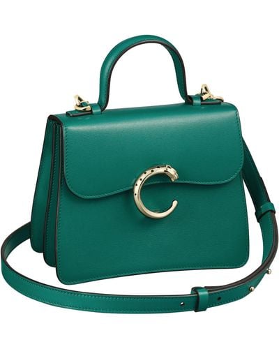 Cartier Leather Mini Panthère De Top-handle Bag - Green