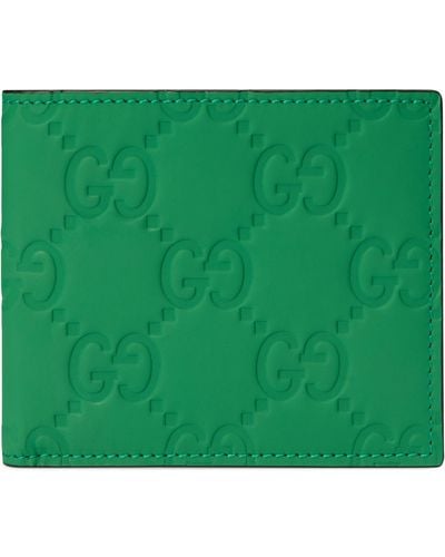 Gucci Leather Gg Bifold Wallet - Green