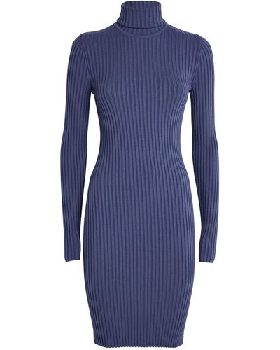 Wolford Wool-cotton Ribbed Dress - Blue