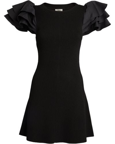 Aje. Puff-sleeved Questa Mini Dress - Black