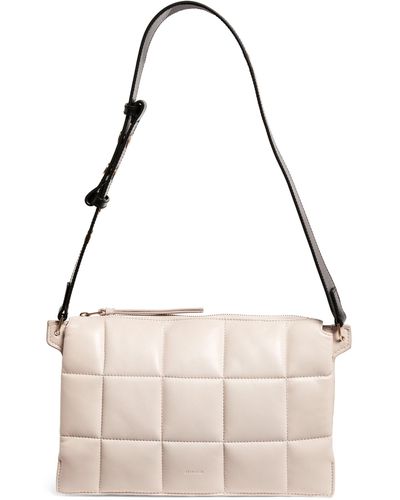 AllSaints Leather Sheringham Quilted Shoulder Bag - White