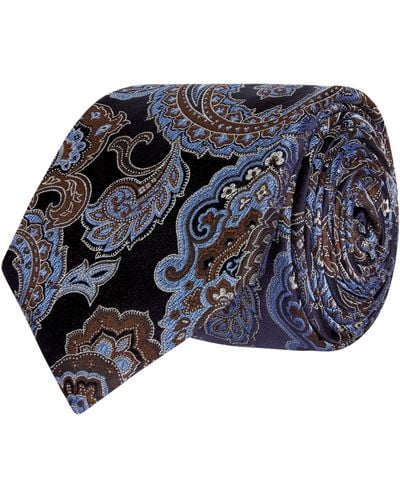Eton Paisley Pattern Tie - Blue