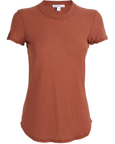 James Perse Cotton Sheer Slub T-shirt - Brown