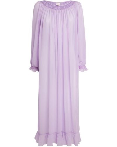 Loretta Caponi Silk Severa Nightdress - Purple