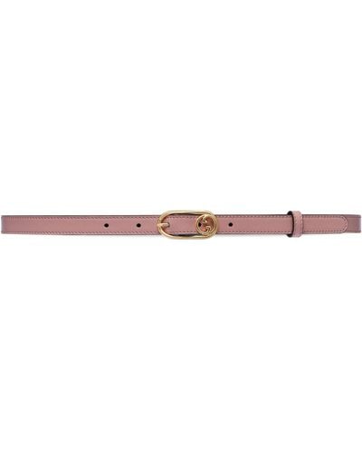Gucci Leather Interlocking G Belt - Pink