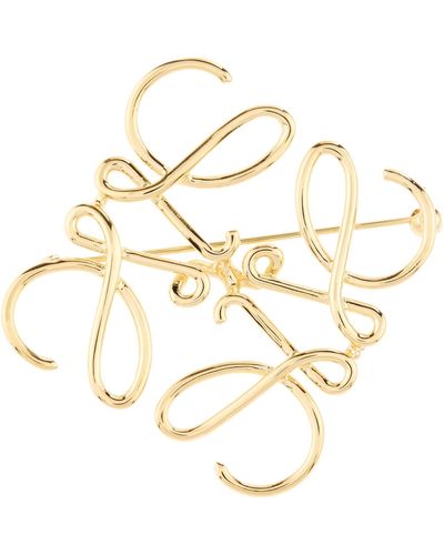 Loewe Anagram Brooch - Metallic